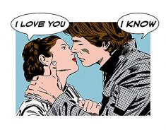 Komar Wandbild Von Star Wars Classic Comic Quote Leia Han | Kinderzimmer, Jugendzimmer, Dekoration, Kunstdruck | ohne Rahmen | WB117-40x30 fotomural, carbÃ³n