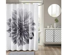 Madison Park Norah - Cortina de Ducha de algodón, diseño Realista de Gran tamaño, decoración Moderna de baño, Lavable a máquina, Pantalla de privacidad de Tela, 72 x 72 Pulgadas, Color Gris