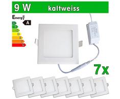 7 x SMD 2835 LEDVero funda utlrafina Panel LED 9 W cuadrado luz blanca fría luz ultrafino para techo