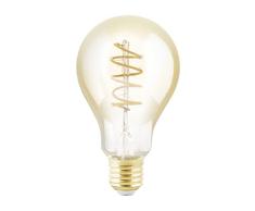 EGLO LED E27 regulable, LED en espiral, bombilla vintage ámbar para iluminación retro, 4 vatios (equivalente a 25 vatios), 245 lúmenes, blanco cálido, 2200k, foco Edison A75, à 7,5 cm