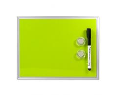 Trendform first4magnets pequeña Pizarra Blanca magnética C/W 2 imanes y rotulador Color Verde (216 x 280 mm), Color Plateado