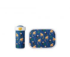 Mepal - Fiambrera Campus - Fiambrera para NiÃ±os con Vaso Escolar y Fiambrera - Fiambrera & Botella para Llevar - Apta para Lavavajillas y sin BPA - 300 ml + 750 ml - Jungle
