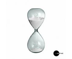 Mascagni Reloj de Arena 30Â Minutos de Cristal con Arena Color Blanco Oscuro 8Â x 20Â cm