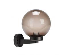 Velamp Aplique con bola para exterior de PMMA, 200 mm, casquillo E27, ahumado