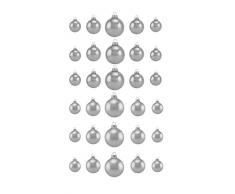 Thüringer Glasdesign Adorno para árbol de Navidad, Blanco, 30-Teilig Uni