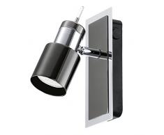 EGLO 30832 foco Foco de superficie Negro, Acero inoxidable GU10 LED A+ - Punto de luz (Foco de superficie, GU10, 1 bombilla(s), LED, 3000 K, Negro, Acero inoxidable)