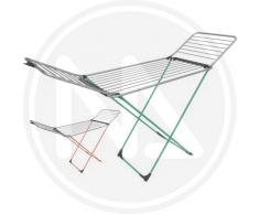 Gimi Tendedero de Aluminio Borealis, Patas con Pintura Colorida, Efecto Purpurina Rosa/Verde, Ruedas y Bloque de alas, 20 m de tendido, Fabricado en Italia. Dimensiones: