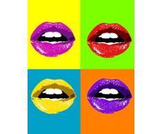 Legendarte Bocas de Colores Impresión Digital sobre Lienzo, cm. 80x100