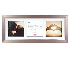 Inov8 21 x 20,32 cm Insta-Frame Marco para Instagram 3/de Estampado a Cuadros de Fotos con paspartú Blanco y Blanco con Borde, Peltre con Borde Plateado