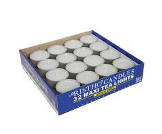 Cereria de Giorgio risthò Maxi Tealight con Cup, Cera, Blanco, 5.9 x 5.9 x 2.3 cm, 32 Unidad