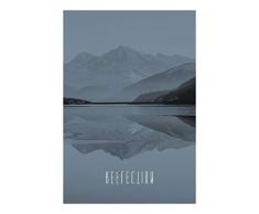 Komar Wandbild Von Word Lake Reflection Steel | Poster, Bild, Wohnzimmer, Schlafzimmer, Dekoration, Kunstdruck | ohne Rahmen | P086A-50x70 fotomural, Grau, Schwarz, Weiß