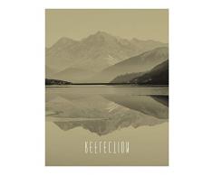 Komar Wandbild Von Word Lake Reflection Sand | Poster, Bild, Wohnzimmer, Schlafzimmer, Dekoration, Kunstdruck | ohne Rahmen | P086B-40x50 fotomural, Gelb, Grau, Schwarz