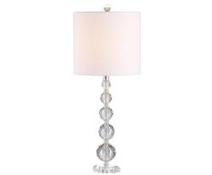 Jonathan Y JYL5002A-SET2 Nala Lámpara Mesa LED Cristal 72 cm Lámpara Glamurosa Transicional Mesilla Noche Escritorio para Habitación, Salón, Oficina, Transparente Cromo, Juego de 2