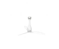 FARO BARCELONA 32001 - ETERFAN Ventilador de Techo sin luz, Metal y Cristal 3 Palas pc Transparentes, Color Blanco (Bombilla no incluida)