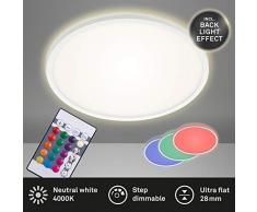 Briloner Leuchten Panel LED, Regulables, lÃ¡mparas de Techo con regulaciÃ³n de Color RGB, Backlight con Control Remoto, 22.vatios, 2.700.lÃºmenes, 4000.Kelvin, Blanco, Ã¸.42cm (7094-416)