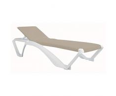 Agrofer Tumbona Acqua 73X190X35 Blanca/Arena