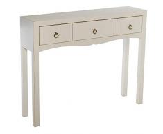DRW Mesa de Entrada de Madera con 1 Cajon en Blanco 94x24xx78cm