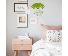 lepalle.it Wall Deco No es Suonata la Reloj Despertador, decoración Adhesivo extraÃble de Vinilo Color Verde