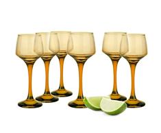 Glasmark Krosno - Juego de 6 vasos de chupito de 75 ml, para chupitos de chupito Vodka, vaso de chupito, vasos de licor, juego de regalo, vodka, color miel, 6 x 75 ml