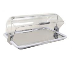 BIESSE CASA CLASSICA Polybox Silver con Bandeja en Acero Panera Grande, Blanco, 46.5x31.5x19.5 cm