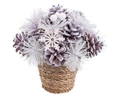 Maceta Navidad Mimbre Blanco 18 cm