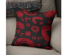 BonaMaison Fundas para CojÃnes, Negro Rojo Funda de Almohada Silla Oficina Cama Decorativa Moderna Decoración del Hogar Habitación, 43x43 Cm - Diseñado y Fabricado en TurquÃa