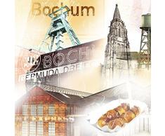 Pro-Art g1536a - Lienzo en impresión giclée (30 x 30 cm), diseño de la Ciudad de Mannheim, Multicolor, 30 x 30 cm