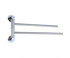 MSV TOALLERO Doble Lateral DE Acero Inoxidable Brillante, Cromado, 43x5.5x5 cm