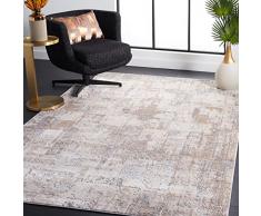 Safavieh Alfombra Rectangular Tejida Abstracta para Interiores, colección Invista, INV433, en Beige/Crema, 160 x 229 cm para Sala de Estar, Dormitorio o Cualquier Espacio Interior