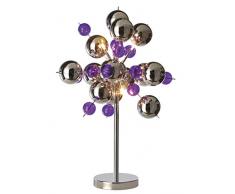 Naeve Leuchten C, lámpara de mesa Cristal Ball, metal, 10 W, G4, 50 x 50 x 73 cm, cromo 3073224