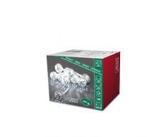 Konstsmide 3188-303, Guirnalda LED con Bolas de Metal (10 Diodos de Blanco FrÃo, Funciona con 3 Pilas AA de 1,5 V, Cable Transparente)