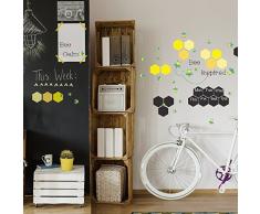 Walplus Abeja Panal Pizarra adhesivo pared, vinilo, multicolor, 90 x 60 x 4cm