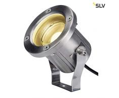 SLV Nautilus Spike - Lámpara LED para exteriores (acero inoxidable 316, IP55, 3000 K, 9 W), color plateado