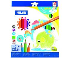 Milan 0722412 - Pack de 12 lápices de colores, hexagonales
