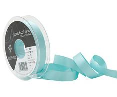 Berisfords 3501 15 mm nuevo TURQ 48 10,5 x 3 cm de cinta satinada por ambas de poliéster de doble cara, nuevo turquesa