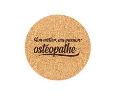 Juego de 6 Posavasos de Corcho Grabados oficios pasiÃ³n osteÃ³pata