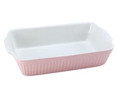 Creatable, 33055 Serie Classic Pastell Kitchen, rectangular, color rosa, juego de vajilla y fuente para el horno 1 pieza de gres.