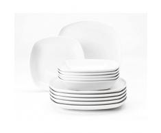 Seltmann Weiden - Vajilla (12 piezas, cuadrada, diseÃ±o de Lido uni, color blanco