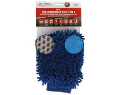 XANTOS Guante de Lavado de Coche â Multiesponja 3 en 1 para la Limpieza del Coche | Gran Guante de Microfibra Profesional para Lavar y Limpiar | no daña la Pintura y los arañazos, Azul
