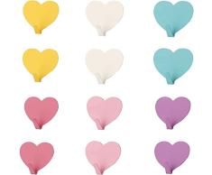 Forma de Corazón Ganchos de Pared Ganchos Autoadhesivos en Forma Gancho de Pared Ganchos Adhesivos para Pared Ganchos Adhesivos Toalla Gancho Autoadhesivo Toallero para Familia y Oficina 12 Piezas