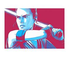 Komar Wandbild Von Star Wars Faces Rey | Kinderzimmer, Jugendzimmer, Dekoration, Kunstdruck | ohne Rahmen | WB171-70x50 fotomural, carbÃ³n