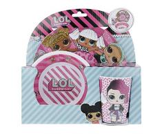 LOL SURPRISE Set melamina sin Orla 3 Piezas Rock On Vajillas infantiles, No Aplica