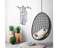OJOS Gancho de pared de metal, 60 x 16 cm, decoración para salón, dormitorio, decoración de salón, decoración de pared, impresión artÃstica, cuadros negros