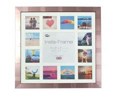 Inov8 16 x 40,64 cm Insta-Frame Marco para Instagram 13/de Estampado a Cuadros de Fotos con paspartú Blanco y Blanco con Borde, Plateado