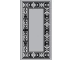Homemania - Alfombra Estampada, 25% poliÃ©ster, 75% algodÃ³n, Gris, Negro