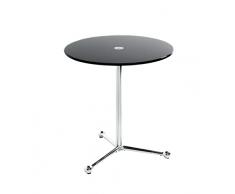 Haku Möbel Mesa Auxiliar, Metal, Cromo-Negro, T 45 x B 45 x H 50 cm