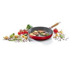 Karl Krüger 75024 Vulcan de hierro fundido Sartén, hierro fundido, Rojo/Negro, 24 cm