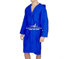 PETTI Artigiani Italiani Albornoz de Microfibra para Hombre y Mujer con Capucha, 100% Made in Italy, AZUL ELÃCTRICO, XXL