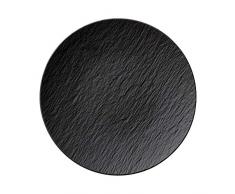 Villeroy & Boch Manufacture Platos llanos, 25 cm Porcelana Premium, Negro