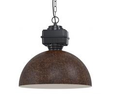 Eglo Rockingham , LÃ¡mpara de techo colgante, 1 foco, industrial, vintage, retro, lÃ¡mpara de techo de acero en negro, marrÃ³n, lÃ¡mpara de mesa de comedor colgante, casquillo E27, DiÃ¡metro de 53 cm